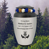 Scottish Thistle Adult Cremation Urn - Scotland Memorial -  Tribute Wreath™ - Pro Personalization - Burial Vault Option