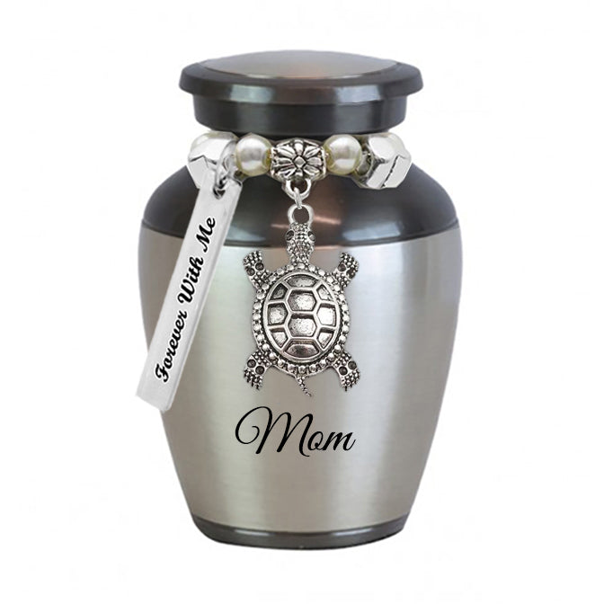 Land Turtle Pewter Keepsake Urn - Love Charms™ Option