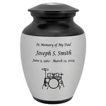 Drum Set Medium Urn - Free Engraving - Holds Half the Ashes of an Adult - Tribute Wreath Option™