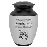 Drum Set Medium Urn - Free Engraving - Holds Half the Ashes of an Adult - Tribute Wreath Option™