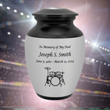 Drum Set Medium Urn - Free Engraving - Holds Half the Ashes of an Adult - Tribute Wreath Option™