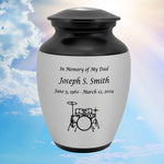 Drum Set Medium Urn - Free Engraving - Holds Half the Ashes of an Adult - Tribute Wreath Option™