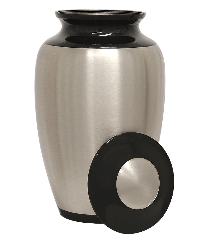 Pewter Medallion Companion Urns 