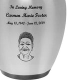 Two Toned Elegance Photo Engraved Medium Urn