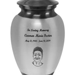 Two Toned Elegance Photo Engraved Medium Urn