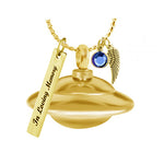 UFO Cremation Gold Ash Urn - Love Charms® Option