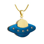 UFO Saucer Gold Ash Jewelry Urn - Love Charms® Option