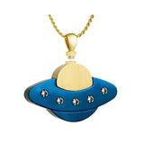 UFO Saucer Gold Ash Jewelry Urn - Love Charms® Option
