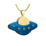 UFO Saucer Gold Ash Jewelry Urn - Love Charms® Option