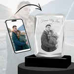 3D Crystal Large Ultra Faceted Portrait Photo - Engraving & Light Base Options