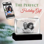 3D Crystal Large Ultra Faceted Landscape Photo - Engraving & Light Base Options