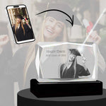 3D Crystal Large Ultra Faceted Landscape Photo - Engraving & Light Base Options