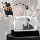 3D Crystal Large Ultra Faceted Landscape Photo - Engraving & Light Base Options