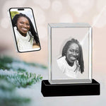 3D Crystal Large Ultra Rectangle Portrait Photo - Engraving & Light Base Options