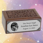 Ultra Sound Photo Pewter Plate Floral Wood Urn - Free Photo & Engraving