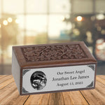 Ultra Sound Photo Pewter Plate Floral Wood Urn - Free Photo & Engraving