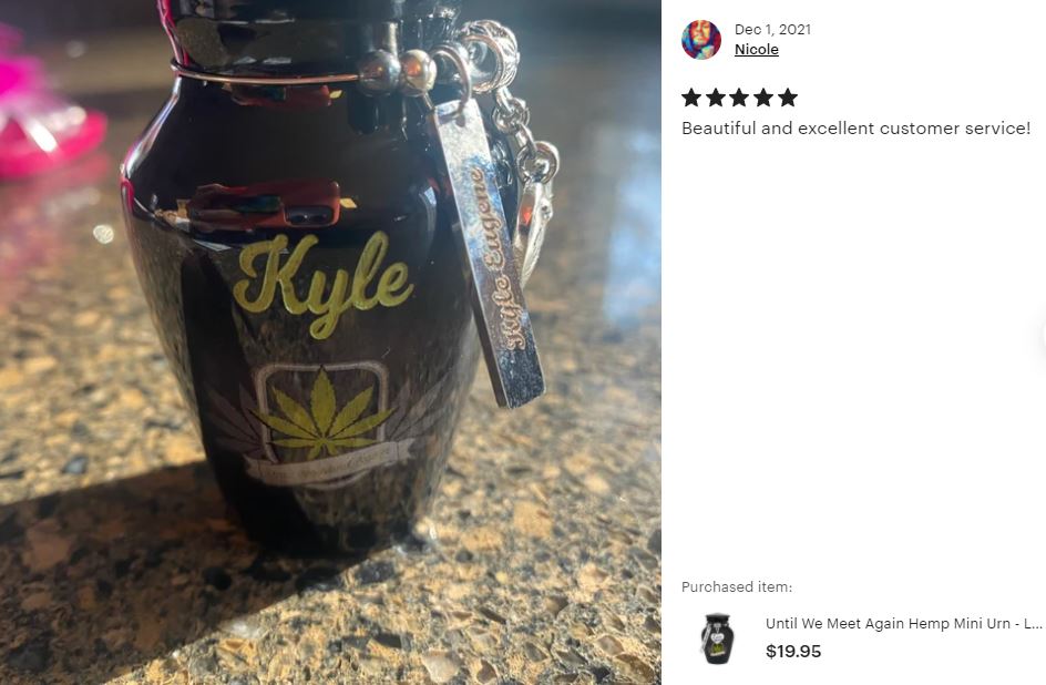 Until We Meet Again Marijuana Mini Urn - Love Charms® Option