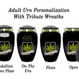 Until We Meet Again Marijuana Medium or Adult Urn - Tribute Wreath™ - Pro Personalization - Burial Vault Option