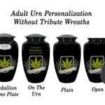 Until We Meet Again Marijuana Medium or Adult Urn - Tribute Wreath™ - Pro Personalization - Burial Vault Option
