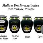 Until We Meet Again Marijuana Medium or Adult Urn - Tribute Wreath™ - Pro Personalization - Burial Vault Option