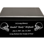 Football Adult or Medium Cremation Urn & New England Patriots Hover Helmet Décor - Free Engraving