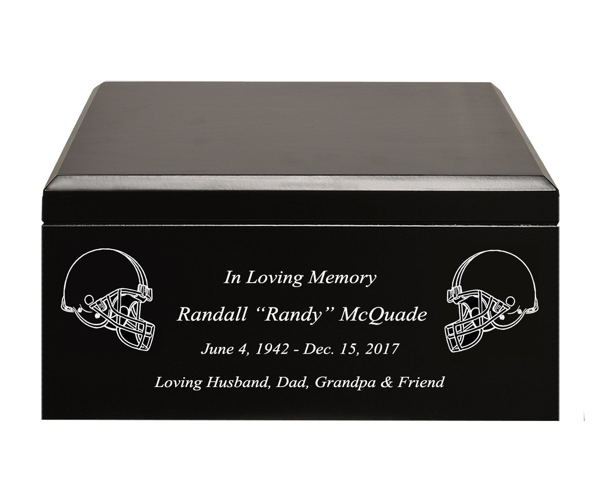 Football Cremation Urn & Indianapolis Colts Hover Helmet Décor