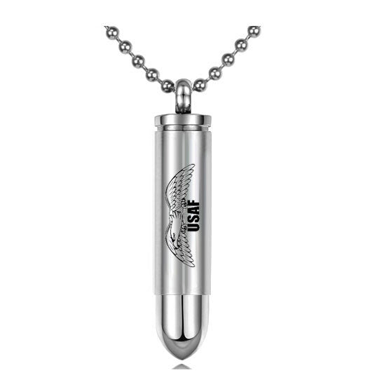 USAF Bullet Eagle Pendant Urn - Love Charms Option