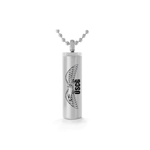 USCG Cylinder Eagle Pendant Urn - Love Charms Option