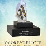 Valor Eagle Lucite Art Cremation Urn
