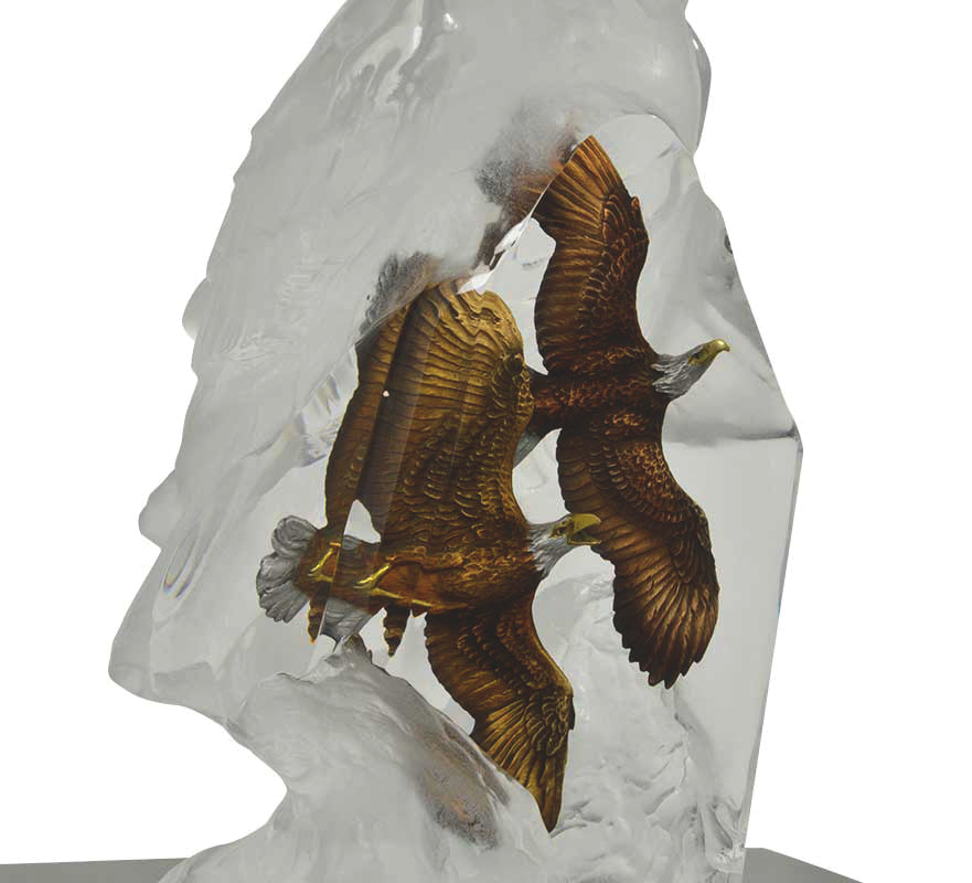 Valor Eagle Lucite Art Cremation Urn