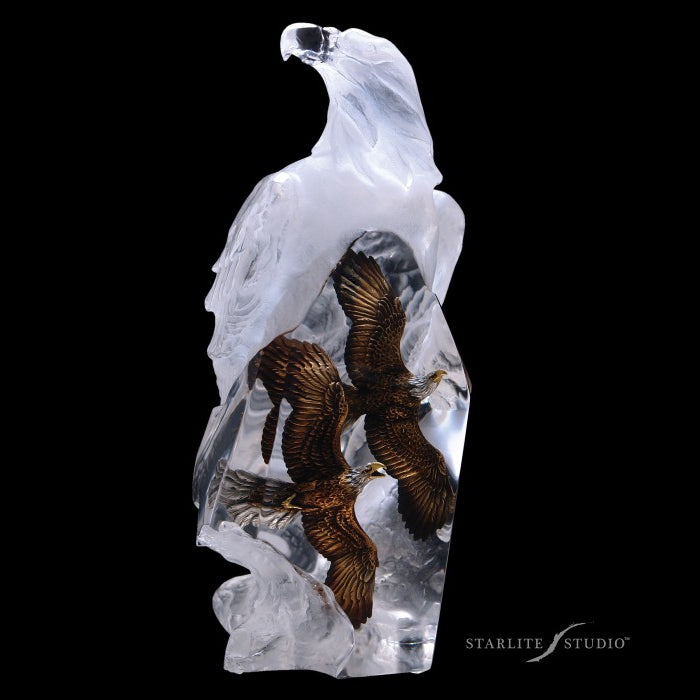 Valor Eagle Lucite Art Cremation Urn