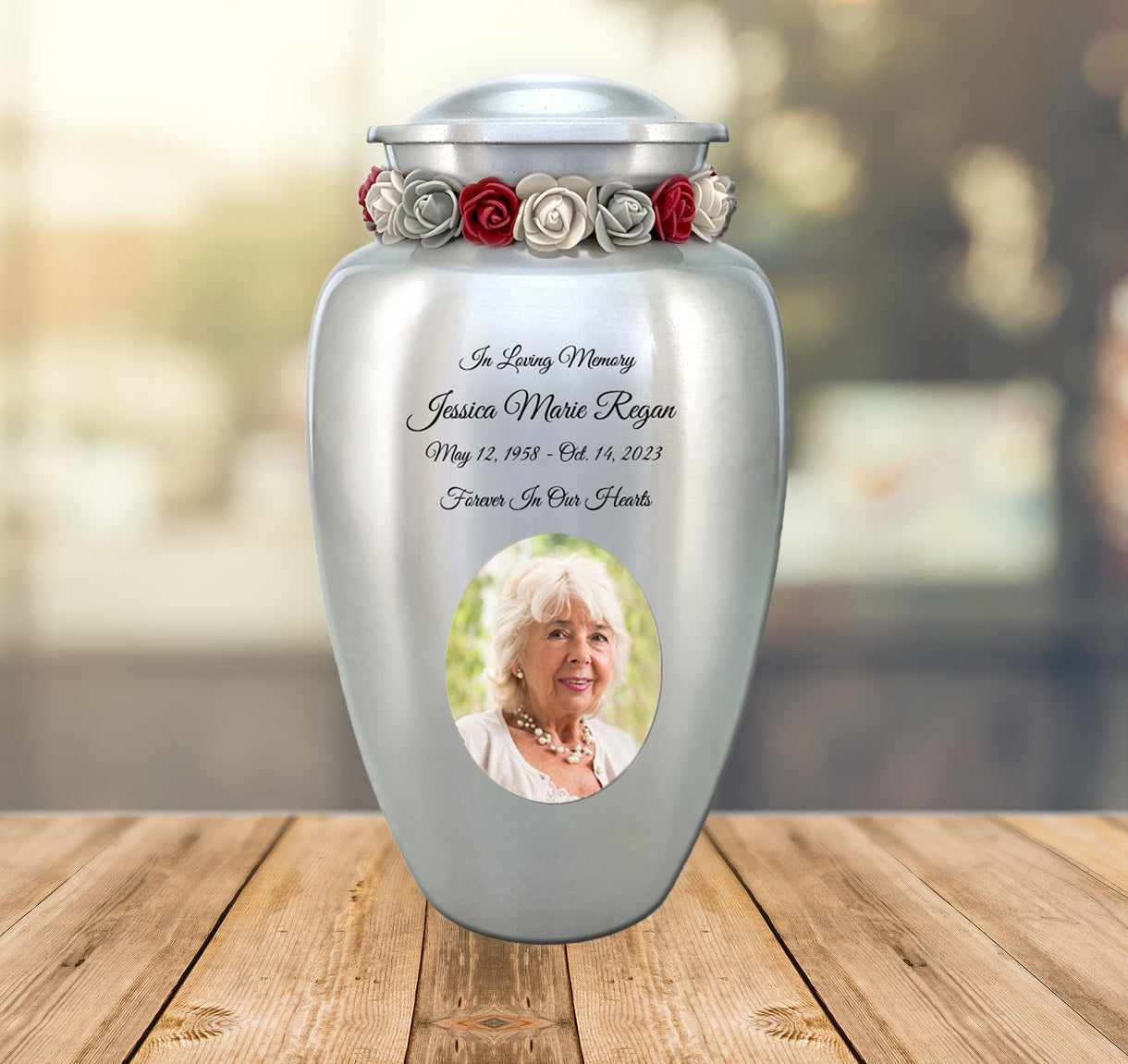 Eternal Love Photo Cremation Urn Adult Picture Urn - Tribute Wreath™ - Pro Personalization - Burial Vault Option