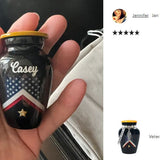 Veteran Flag Mini Urn - Love Charms® Option 