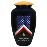Veteran Flag Medium or Adult Sized Cremation Urn - Tribute Wreath™ - Pro Personalization - Burial Vault Option