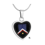 Veteran Flag Heart Jewelry Urn - Love Charms® Option