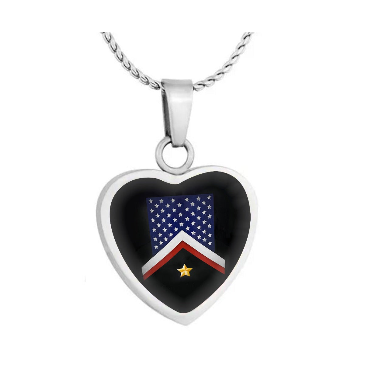 Veteran Flag Heart Jewelry Urn - Love Charms® Option