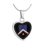 Veteran Flag Heart Jewelry Urn - Love Charms® Option
