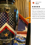 Veteran Flag Medium or Adult Sized Cremation Urn - Tribute Wreath™ - Pro Personalization - Burial Vault Option