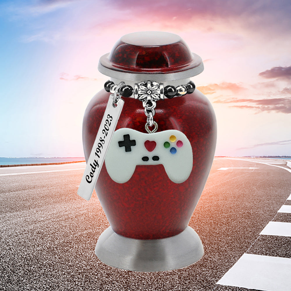 Video Game Controller Red Mini Urn - Love Charms® Option