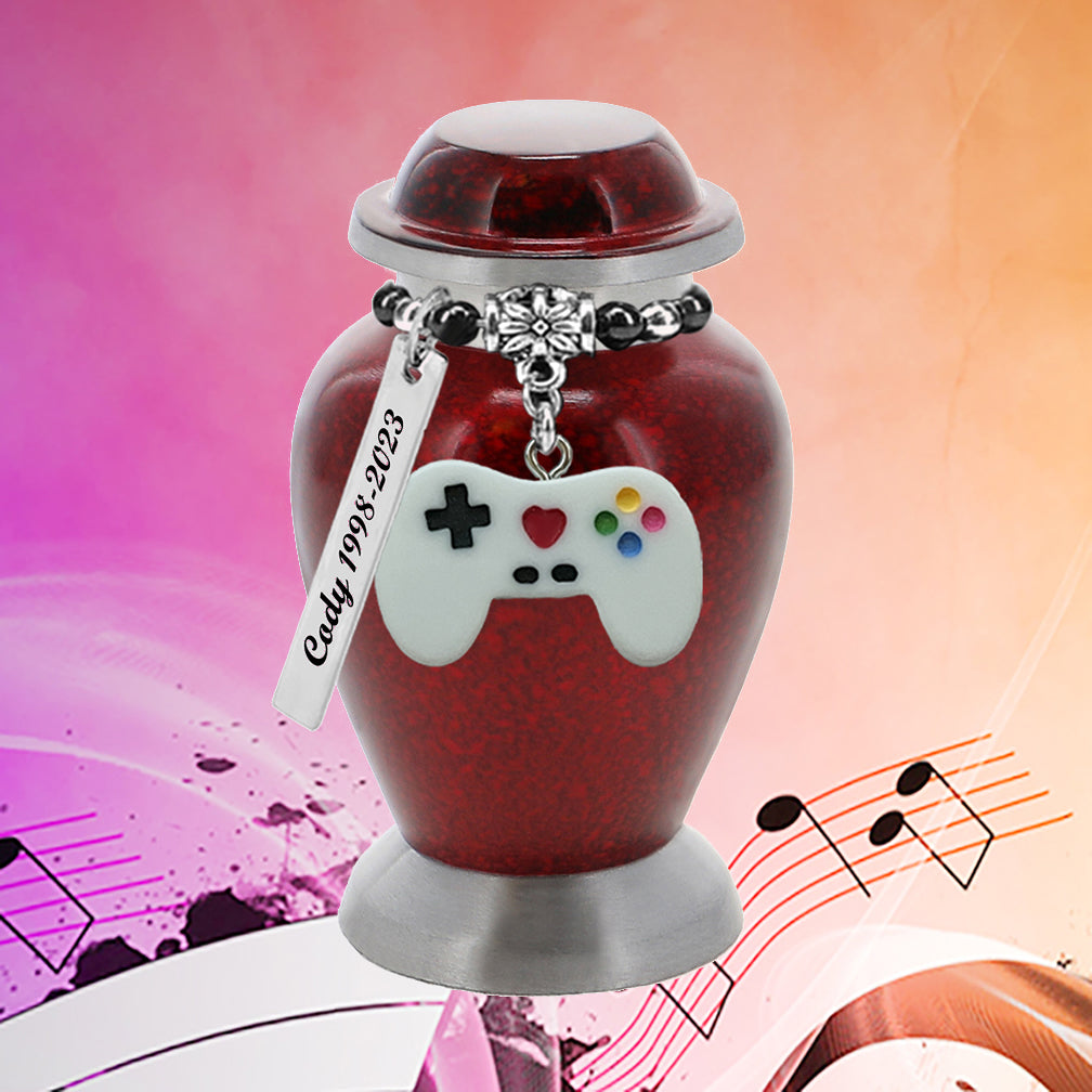 Video Game Controller Red Mini Urn - Love Charms® Option