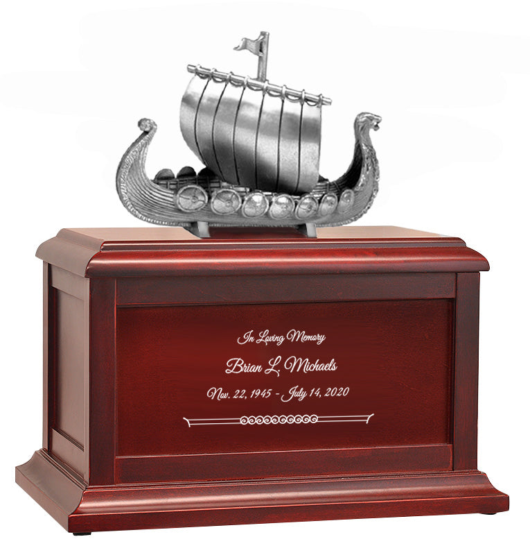 Viking Ship Adult Redwood Adult or Medium Urn