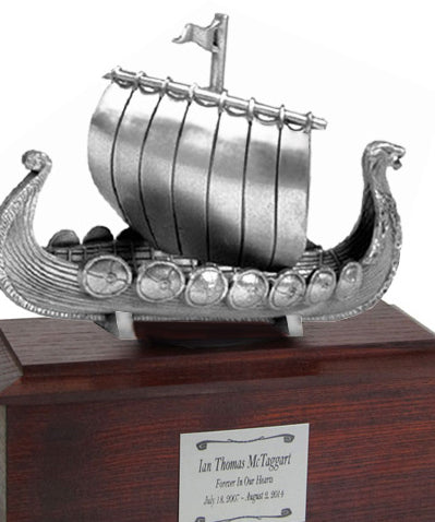 Viking Ship Medium Cremation Urn - Free Engraving