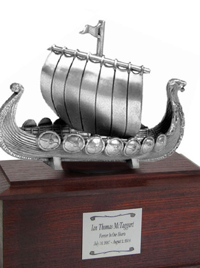 Viking Ship Medium Cremation Urn - Free Engraving