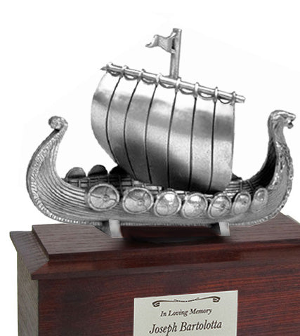 Viking Ship Medium Cremation Urn - Free Engraving