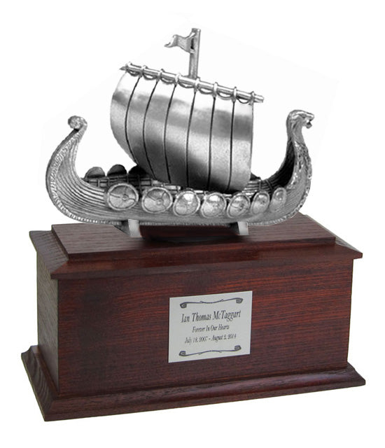 Viking Ship Medium Cremation Urn - Free Engraving