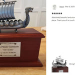 Viking Ship Medium Cremation Urn - Free Engraving