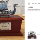 Viking Ship Medium Cremation Urn - Free Engraving