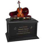 Violin Case Cremation Urn - Adult Wood and Miniature Instrument Urn
