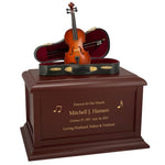Violin Case Cremation Urn - Adult Wood and Miniature Instrument Urn