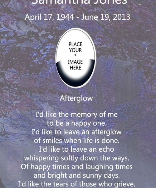 Violet Forest Poem Afterglow and Picture Urn
